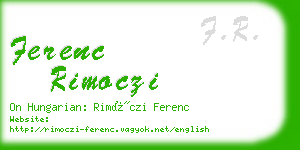 ferenc rimoczi business card